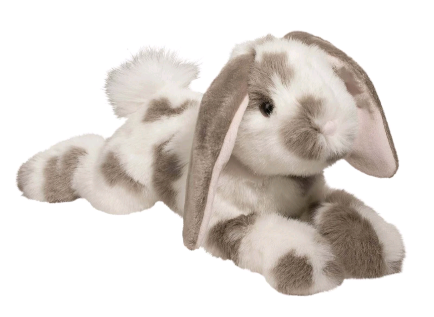 Weighted 1-4lbs 15" Grey and White Bunny Rabbit Plush for Anxiety, ADHD, Stress, Autism, Comfort Therapy Stuffed Animal