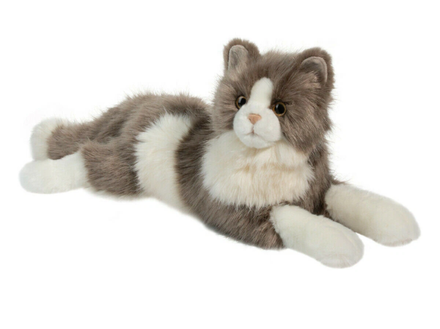Weighted 1-5lbs Grey and White Cat Plush for Anxiety, ADHD, Stress, Autism, Comfort Therapy Stuffed Animal