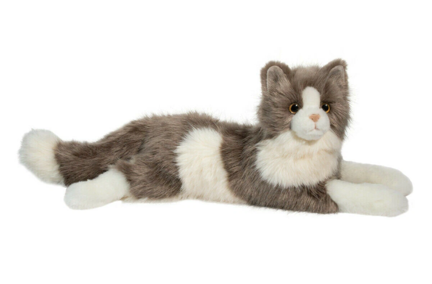 Weighted 1-5lbs Grey and White Cat Plush for Anxiety, ADHD, Stress, Autism, Comfort Therapy Stuffed Animal