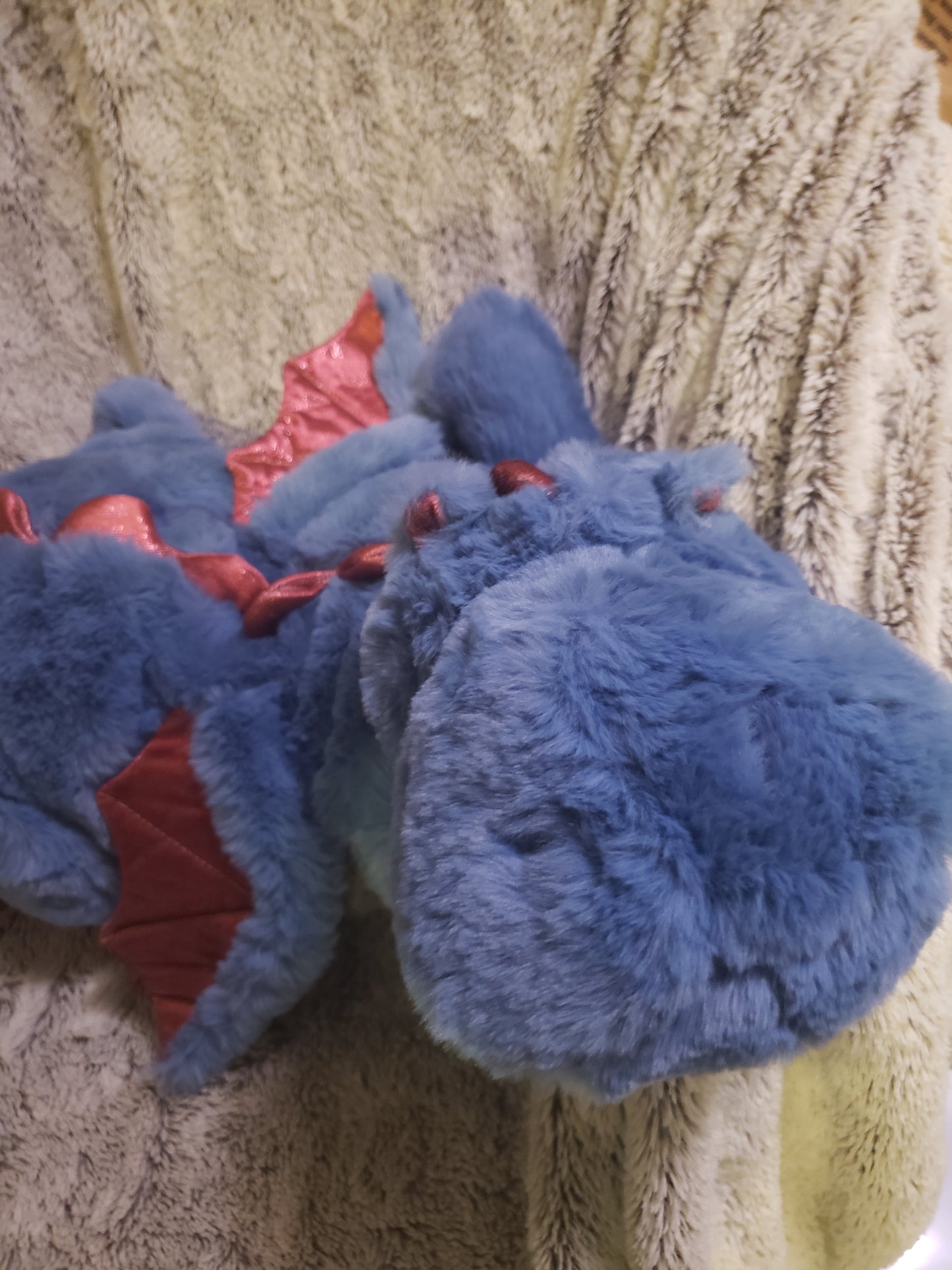 Weighted 1-15lbs 52" Extra Large Jumbo Giant Big Blue and Red Dragon Plush for Anxiety, ADHD, Stress, Autism, Comfort Therapy Stuffed Animal