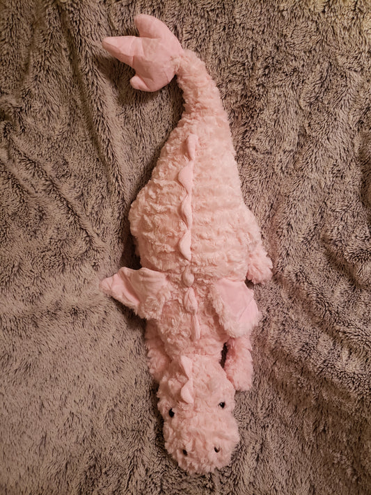 Weighted 0.5-3lbs Textured Pink Dragon Plush for Anxiety, ADHD, Stress, Autism, Comfort Therapy Stuffed Animal