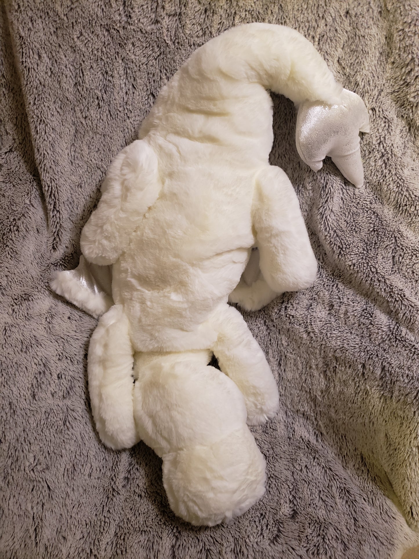 Weighted 1-15lbs 44" Extra Large Jumbo Giant Big White Dragon Plush for Anxiety, ADHD, Stress, Autism, Comfort Therapy Stuffed Animal