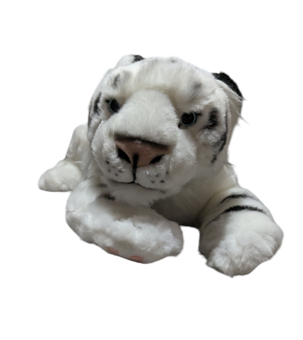 Weighted 1-3lbs White Tiger Plush with Paw Pads for Anxiety, ADHD, Stress, Autism, Comfort Therapy Stuffed Animal