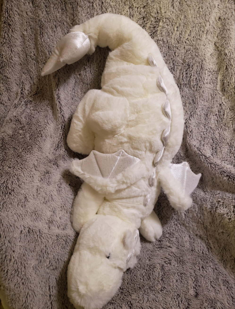 Weighted 1-10lbs Large Jumbo Giant Big White Dragon Plush for Anxiety, ADHD, Stress, Autism, Comfort Therapy Stuffed Animal