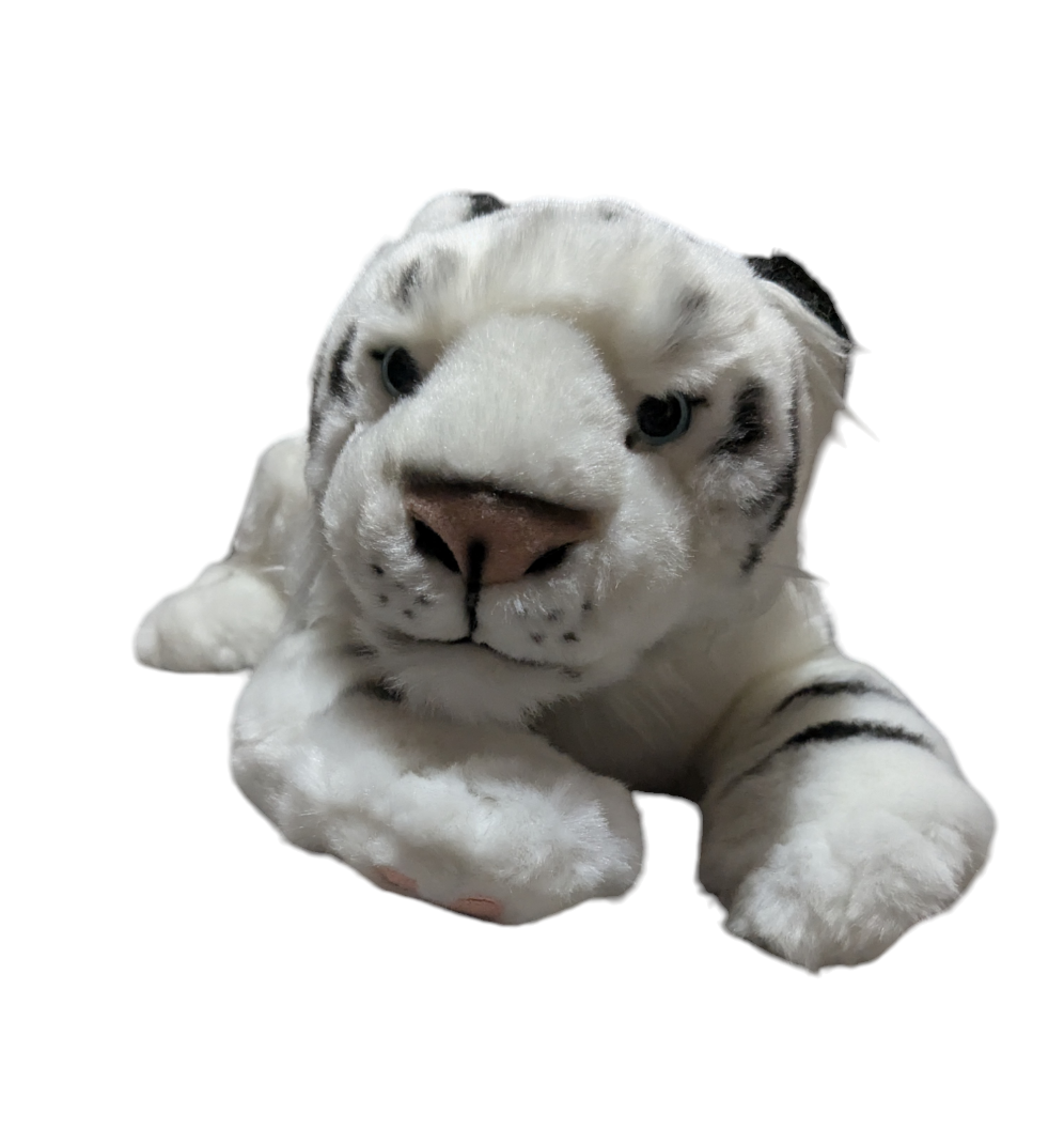 Weighted 1-3lbs White Tiger Plush with Paw Pads for Anxiety, ADHD, Stress, Autism, Comfort Therapy Stuffed Animal