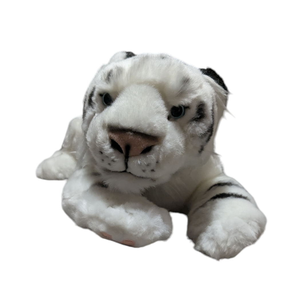 Weighted 1-3lbs White Tiger Plush with Paw Pads for Anxiety, ADHD, Stress, Autism, Comfort Therapy Stuffed Animal