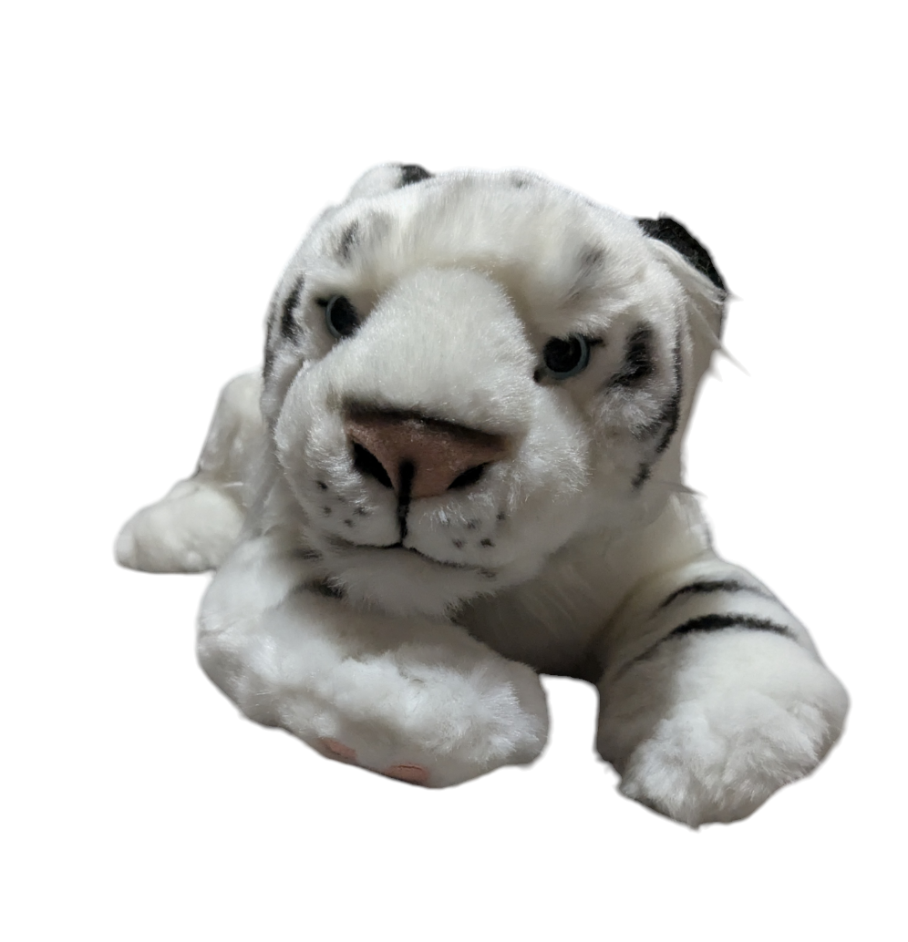 Weighted 1-3lbs White Tiger Plush with Paw Pads for Anxiety, ADHD, Stress, Autism, Comfort Therapy Stuffed Animal