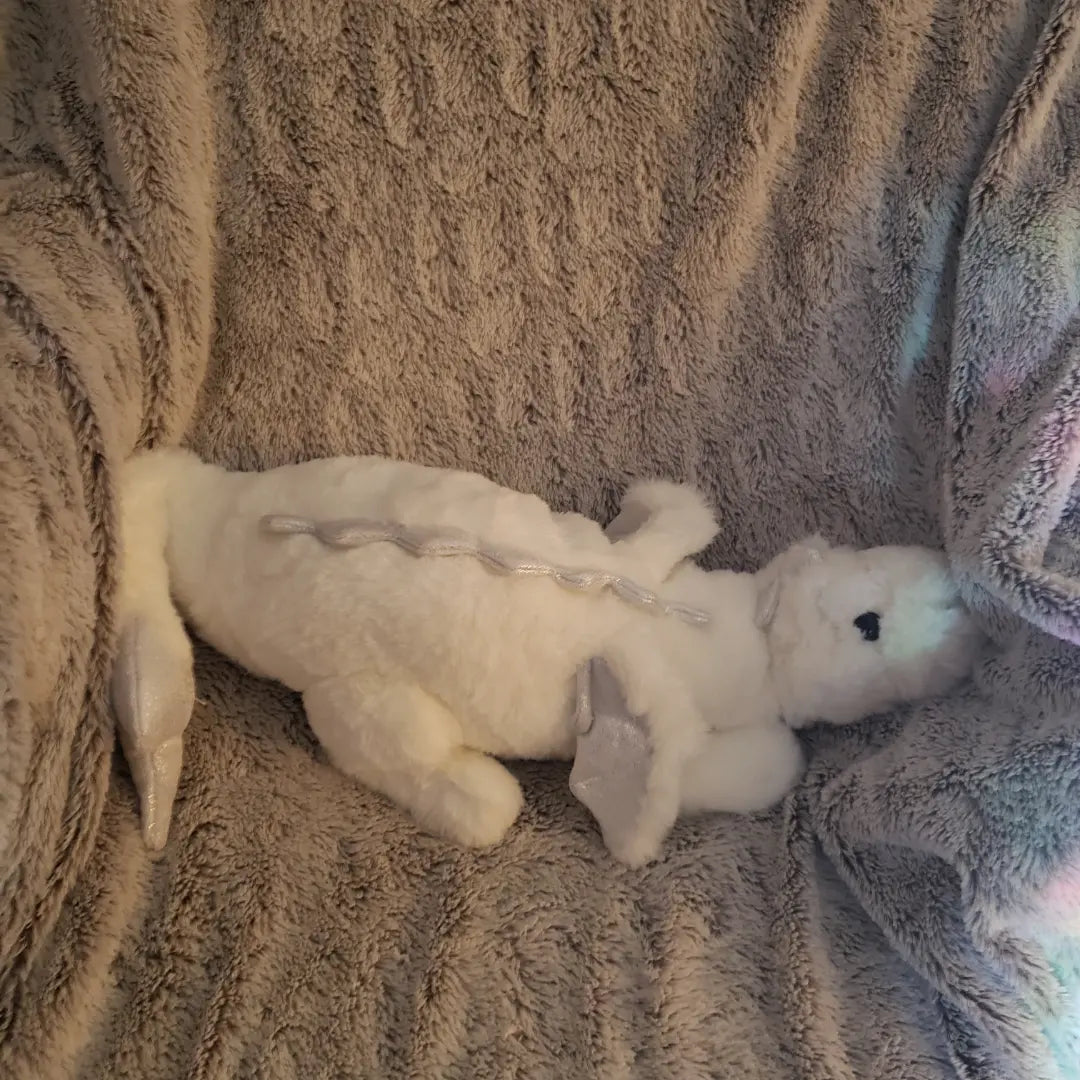 Weighted 0.5-3lbs White Dragon Plush for Anxiety, ADHD, Stress, Autism, Comfort Therapy Stuffed Animal