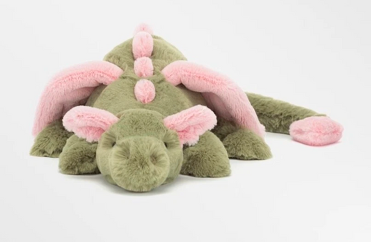 Weighted 1-8lbs Jellycat Matcha Dragon Plush for Anxiety, ADHD, Stress, Autism, Comfort Therapy Stuffed Animal