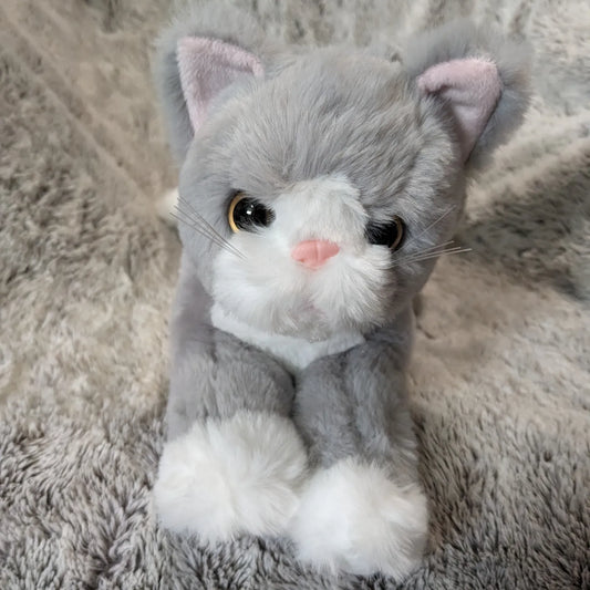 Weighted 0.5-1.5lbs Gray and White Cat with Paw Pads Plush for Anxiety, ADHD, Stress, Autism, Comfort Therapy Stuffed Animal