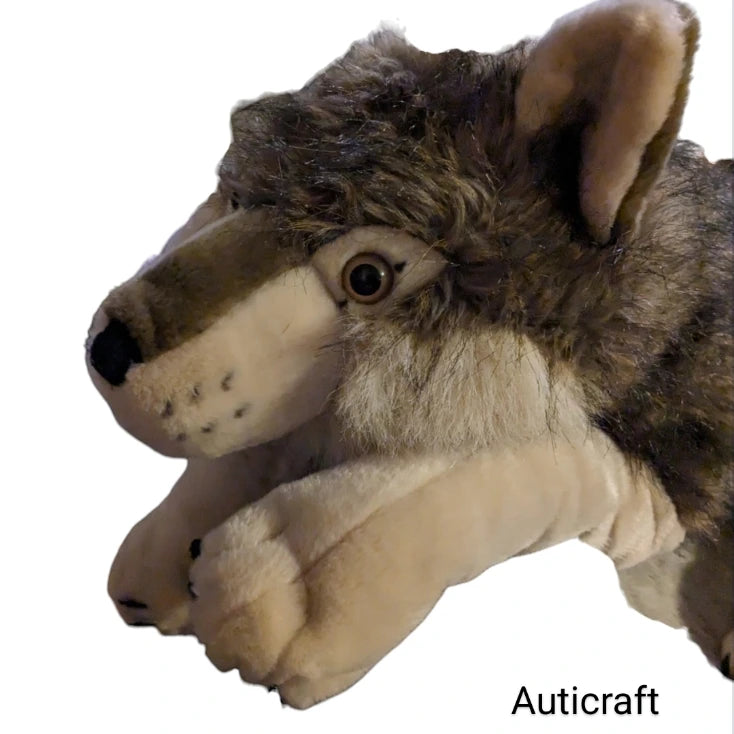 Weighted 1-15lbs Large Brown Wolf Plush for Anxiety, ADHD, Stress, Autism, Comfort Therapy Stuffed Animal