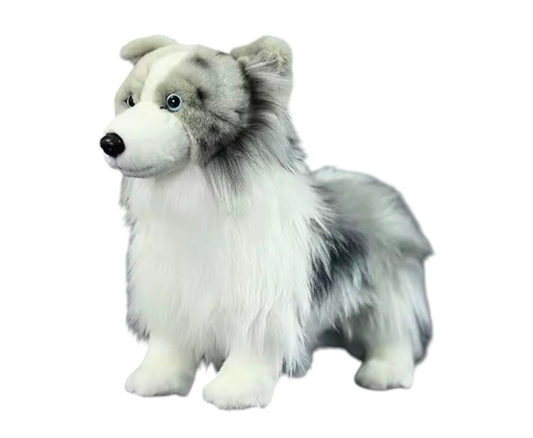 Weighted 0.5-2lbs 12" Merle Border Collie Dog Plush for Anxiety, ADHD, Stress, Autism, Comfort Therapy Stuffed Animal