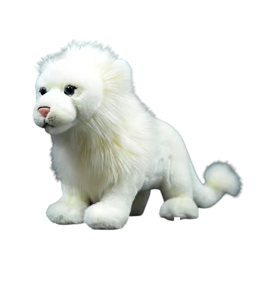 Weighted 0.5-2lbs White Lion Plush for Anxiety, ADHD, Stress, Autism, Comfort Therapy Stuffed Animal